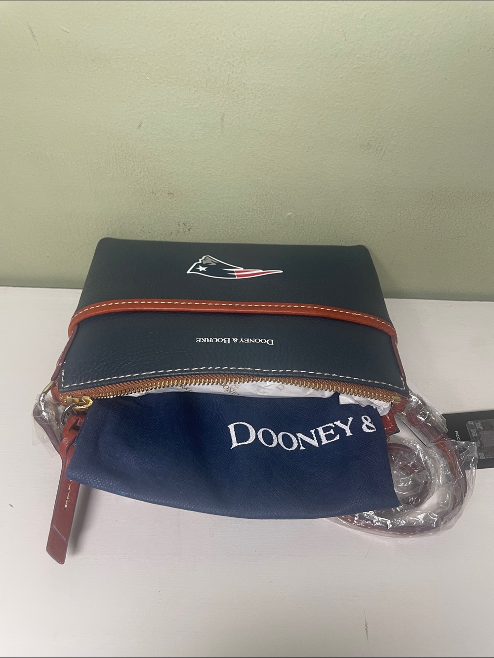 Dooney & Bourke Navy Crossbody with Ginger Trim - Picture 5 of 5